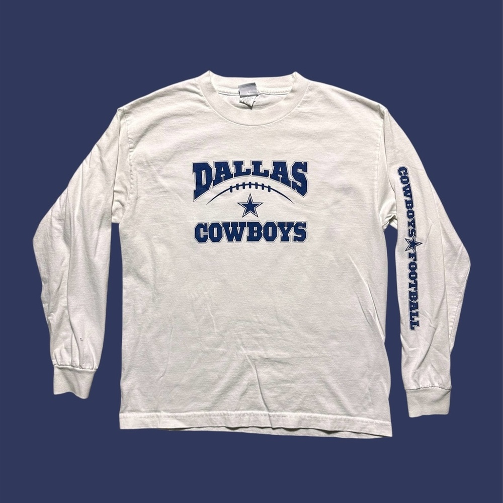 Dallas Cowboys Youth XL White NFL Long Sleeve Adult S/M‎ VTG Authentic Apparel